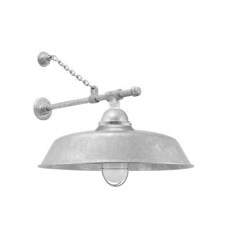 18" Rochester, 975-Galvanized, WGG-Wire Guard, FST-Frosted Glass, G64 Gooseneck Arm