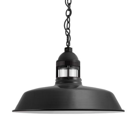 16" Sydney LED, 100-Black, CLR-Clear Glass, CSB-Black Cloth Cord
