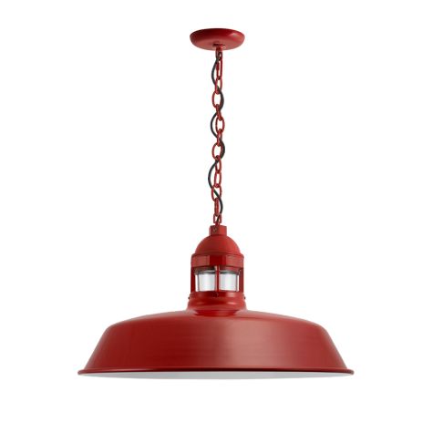 18" Sydney LED, 400-Barn Red, CLR-Clear Glass, CSB-Black Cloth Cord