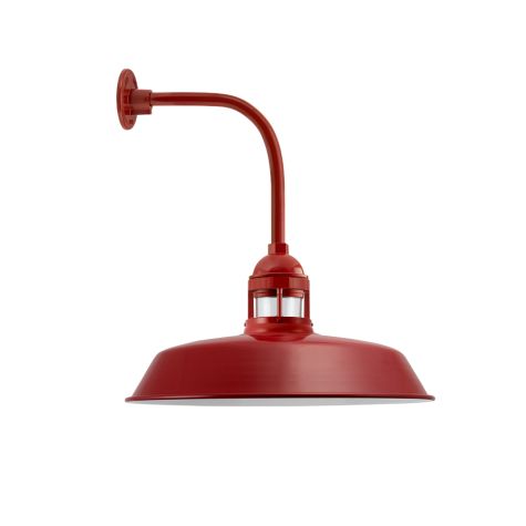 18" Sydney, 400-Barn Red, CLR-Clear Glass, G13 Gooseneck Arm