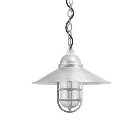 16" Syracuse, 975-Galvanized, CGG-Standard Cast Guard, RIB-Ribbed Glass, CSB-Black Cloth Cord