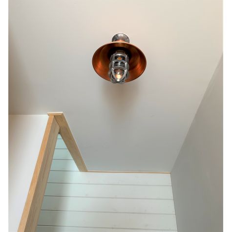 12" The Original™ Nautical LED Flush Mount, 995-Raw Copper, 975-Galvanized, Heavy Cast Guard, Clear Glass | Customer Submission