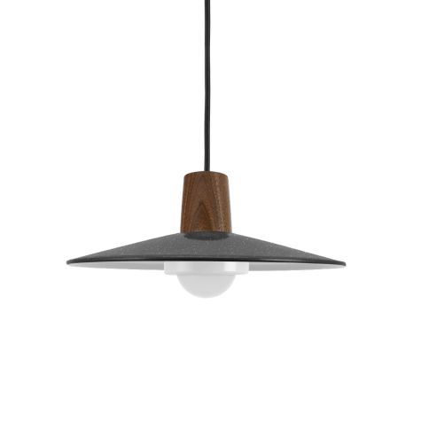 12" Conoco LED, 805-Charcoal Granite, Walnut Wood, CSB-Black Cloth Cord, Dome Lens