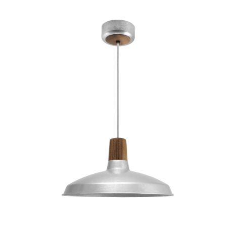 16" Marathon LED, 975-Galvanized, Walnut Wood, CMG-Grey Cloth Cord
