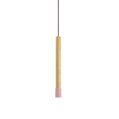 21" Alto LED, 480-Blush Pink, Ash Wood, CSBP-Black & Pink Cloth Cord