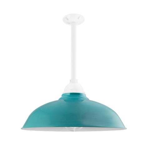 20" Chicago, 390-Teal, CGG-Standard Cast Guard, 200-White, FST-Frosted Glass, Mounting in 200-White