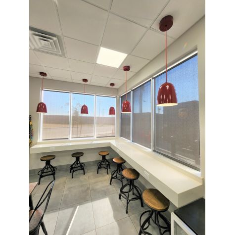 10" Egg, 400-Barn Red, 200-White, Red Cloth Cord, Flat Lens | Customer Submission
