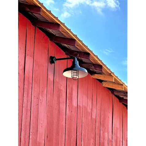 14" Union Nautical LED Gooseneck, 106-Matte Black, G14 Arm, Wire Guard, Clear Glass, Decorative Backing Plate, Hex Cover | Customer Submission