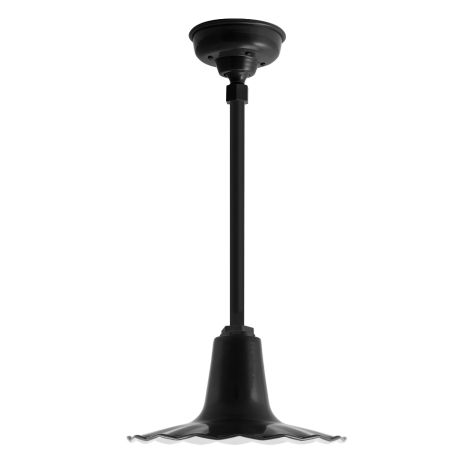 12" Seaside, 100-Black, 18" Stem, Hang Straight Canopy