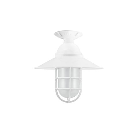 12" Syracuse, 200-White, CGG-Standard Cast Guard, FST-Frosted Glass