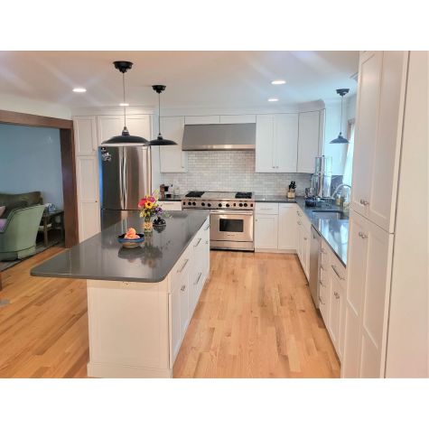 16" & 10" Sinclair LED, 106-Matte Black, Dome Lens, CSBW-Black & White Cloth Cord | Photo Courtesy of Homeowner