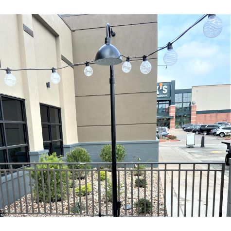 16" Wilcox LED Single Post Mount, 100-Black, Single Decorative 10" Smooth pole, Domed Lens | Customer Submission
