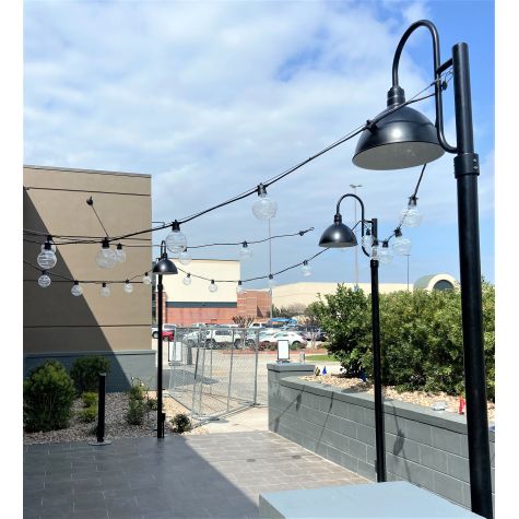 16" Wilcox LED Single Post Mount, 100-Black, Single Decorative 10" Smooth pole, Domed Lens | Customer Submission