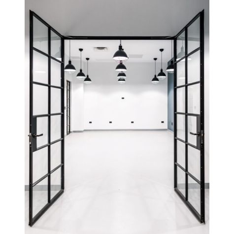 14" Wilcox LED, 100-Black, Wire Cage, Domed Lens, SBK-Standard Black Cord | Photo Courtesy of Anée Atelier and Inga Oren Architect