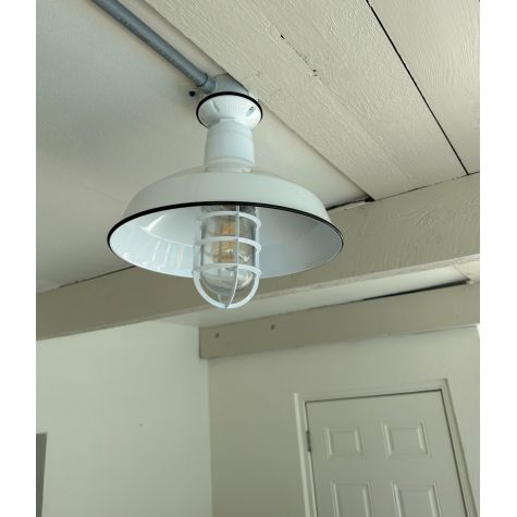 14" Dino, 250-Porcelain White, CGG-Standard Cast Guard, CLR-Clear Glass | Photo Courtesy of Customer