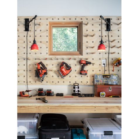 Fargo Swing Arm Sconce, 470-Watermelon, Black Arm, Standard Black Cord, Socket, Paddle | Photography Courtesy of Mike Kelley