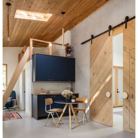 Alto Wooden Cylinder Pendant, 370-Mint, Ash Wood, Standard Black Cord, Black Canopy, No Cover | Photography Courtesy of Mike Kelley