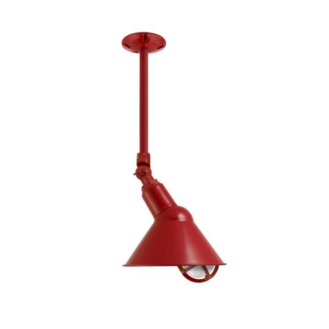 12" Fire Chief Nautical LED, 400-Barn Red, Swivel Knuckle, TGG-Heavy Duty Cast Guard, FST-Frosted Glass