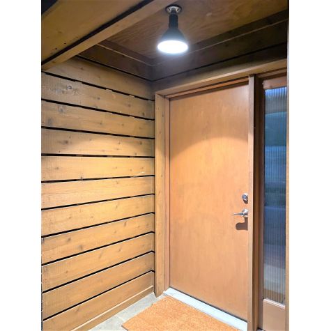 8" Wilcox Flush Mount, 100-Black, 980-Brushed Aluminum Mount | Customer Submission
