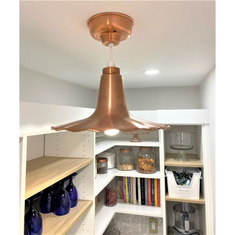 14" Seaside LED, 995-Raw Copper, Hex Cover, Domed Lens | Photo Courtesy of The Shabby Peacock