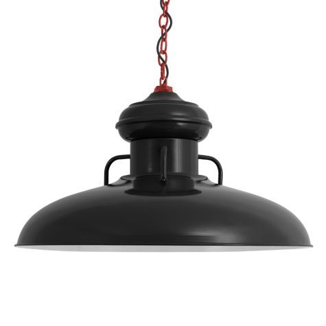 30" Laramie LED, 100-Black, Mounting in 400-Barn Red, CSB-Black Cloth Cord