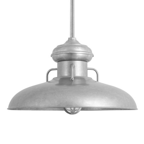 30" Laramie Nautical LED, 975-Galvanized, TGG-Heavy Duty Cast Guard, RIB-Ribbed Glass
