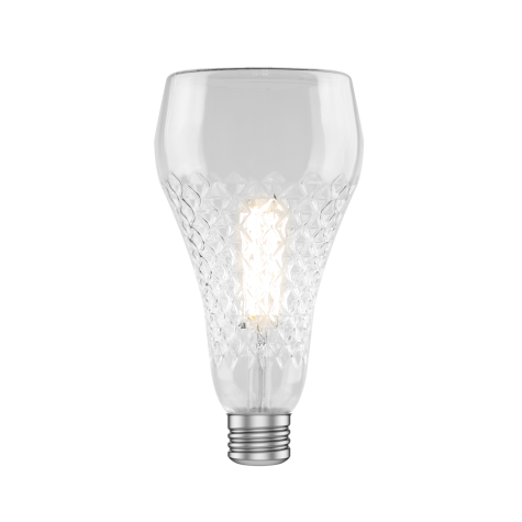 LED Crystal Clear C35 500 Lumen Bulb - On
