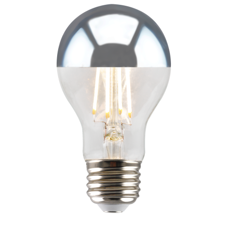 LED Silver Bowl A19 700 Lumen Bulb   - On