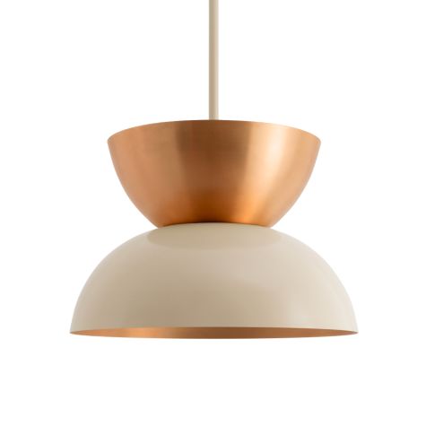 14" Duo, Top in 995-Natural Raw Copper, Bottom in 630-Beige, Bottom Interior in 995-Natural Raw Copper, Mounting in 630-Beige