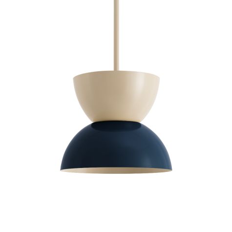 10" Duo, Top in 630-Beige, Bottom in 705-Navy, Bottom Interior in 630-Beige, Mounting in 630-Beige