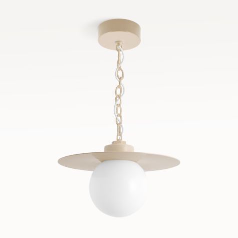 16" Cassidy LED Globe Chain Pendant, 630-Beige, Standard White Cord