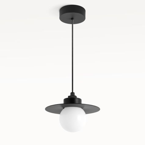 12" Cassidy LED Globe Pendant, 100-Black, Standard Black Cord