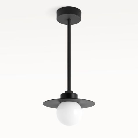 12" Cassidy LED Globe Stem Pendant, 100-Black