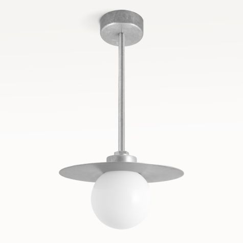 16" Cassidy LED Globe Stem Pendant, 975-Galvanized
