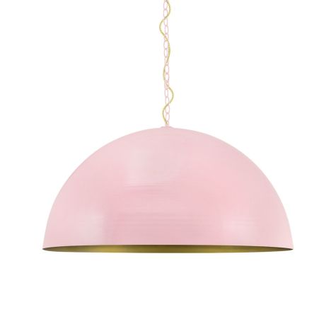 28" Loma, Exterior in 480-Blush Pink, Interior in 930-Painted Aged Brass, CSGW-Gold & White Cloth Cord