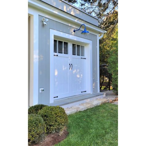14" The Original™ Nautical LED, 700-Royal Blue, WGG-Wire Guard, Clear Glass, G22 Gooseneck Arm