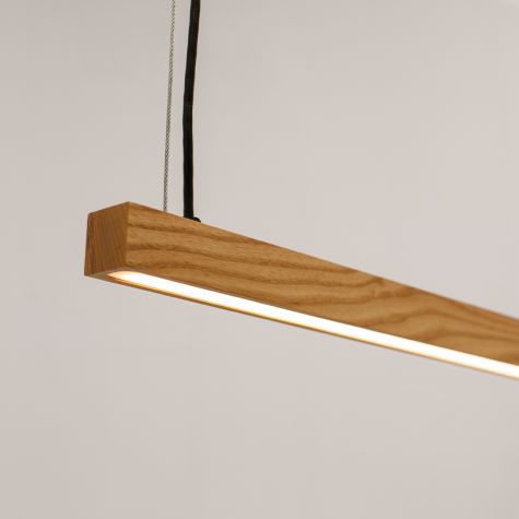Suora LED Linear Suspension Light, Oak Wood