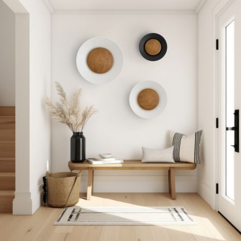 12", 16" and 20" Carver LED Wooden Diffuser Light, 200-White and 100-Black, Oak Wood Diffusers