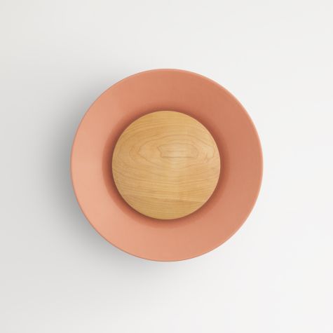 16" Carver LED Wooden Diffuser Flush Mount, 430-Soft Clay, Maple Wood Diffuser