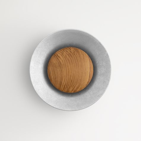16" Carver LED Wooden Diffuser Light, 975-Galvanized, Oak Wood Diffuser