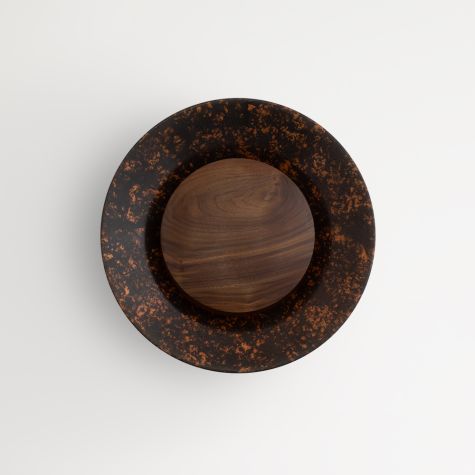 16" Carver LED Wooden Diffuser Light, 999-Natural Oil-Rubbed Copper, Walnut Wood Diffuser