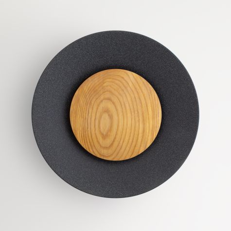 20" Carver LED Wooden Diffuser Light, 805-Charcoal Granite, Ash Wood Diffuser