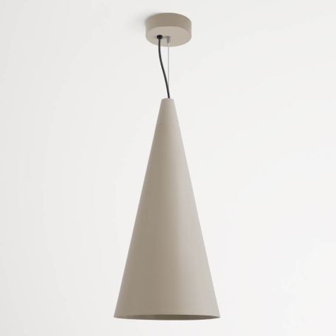 12" Isos Cone Studio Pendant Light, 607-Taupe, Standard Black Cord